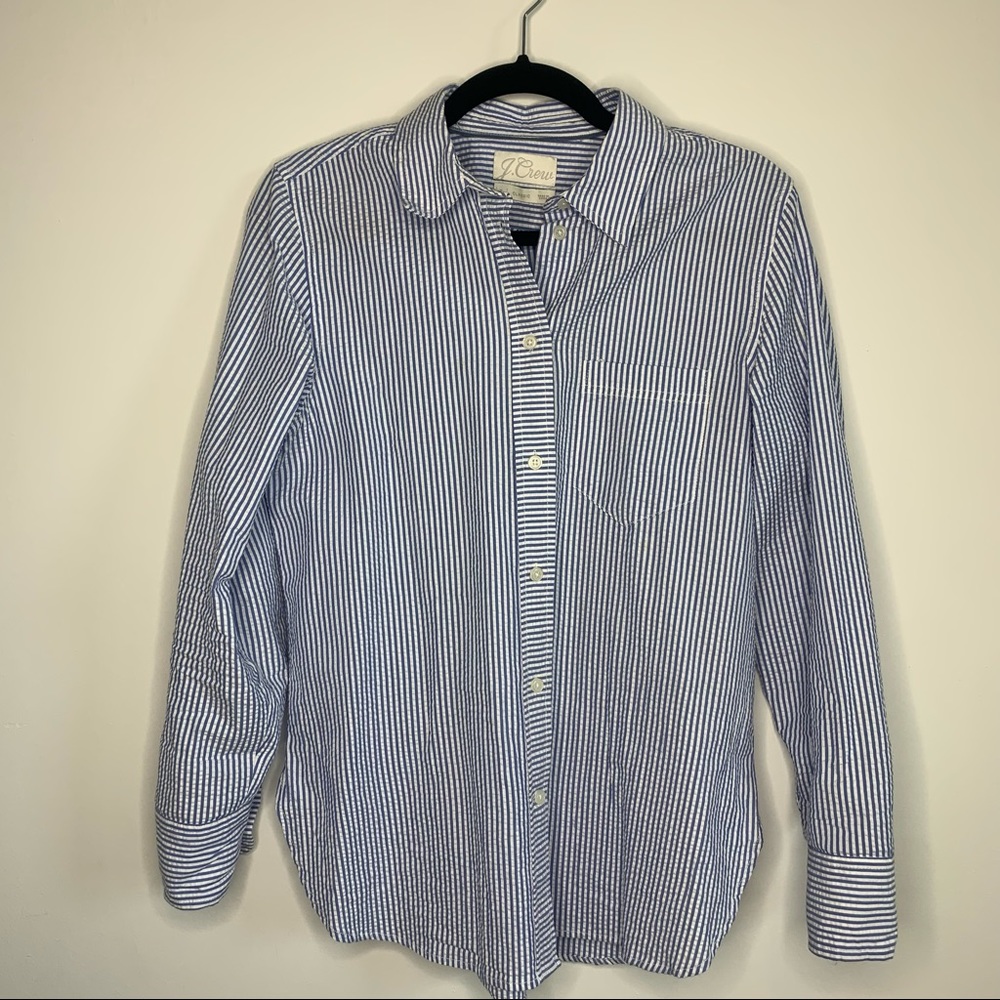 J Crew Slim-fit stretch cotton poplin shirt in stripe Size 6